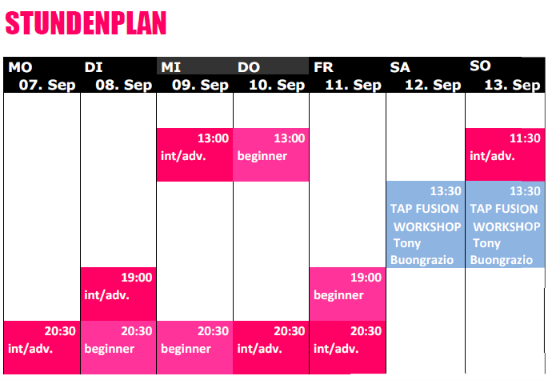 Roberta Fontana 2026 – September Stundenplan